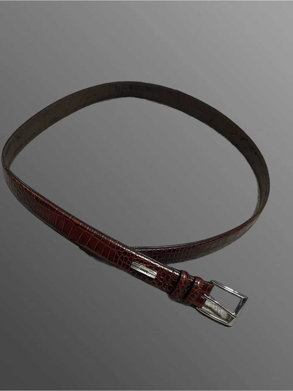 Vintage Polo Ralph Lauren Cognac Brown Croc Italian Leather Men’s Belt